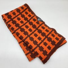 極美品　極希少　HERMES　エルメス 　ロゴマーク　H柄 　ウールマフラー HERMES - 極美品 エルメス HERMES マフラー ストール ロゴ刺繍