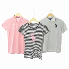 ラルフローレン RALPH LAUREN PORO RALPH LAUREN ポロラルフローレン 美品 ポロシャツ Tシャツ 半袖 3点 3着 セット おまとめ M 白黒 グレー ピンク 0415 ☆AA★