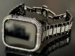 B☆Apple Watchステンレスバンド　ジュエルベルト　キラキラ保護ケース