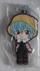 e+エヴァンゲリオン+　綾波レイ　農作業服　ラバーキーホルダー