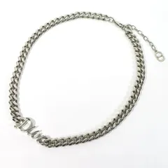 【三重本店】 中古 Christian Dior | クリスチャンディオール ネックレス N1874HOMMT RIBBON リボン ロゴ チェーンネックレス カラー：シルバー 【135】