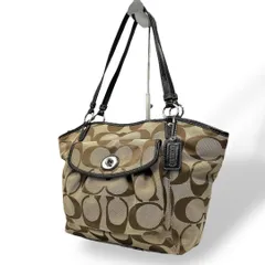 未使用級 1208 Coach トートバッグ シグネチャー ターンロック 茶