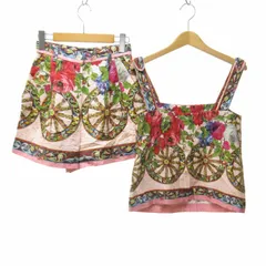 ドルチェ&ガッバーナ ドルガバ DOLCE&GABBANA ジャガード  花柄セットアップ ベスト ショートパンツ ピンク系 上36 下38 IBO61のサムネイル