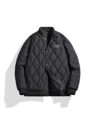 ブラック_L [Froyland] ダウンジャケット メンズ ライトダウン 中綿 キルティング ダウンコート 防寒 ジャンパー 防風 スタンドカラー アウター 軽量 冬服 おしゃれ 無地 大きいサイズ 春秋冬 L