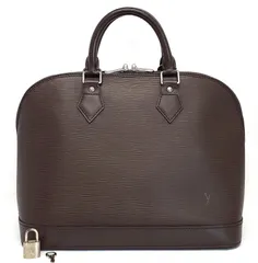B4946◆極美品【ルイ ヴィトン】エピ アルマ M5214D シルバー金具◆ハンドバッグ モカ ブラウン 茶