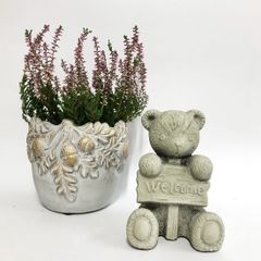 テディベア　ウエルカム　オブジェ　ヴィンテージベア　ガーデニング雑貨　庭飾り　ガーデンオブジェ　オーナメント　　お色をお選びくださいませ。
