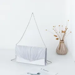 ☆ シルバー ☆ パーティーバッグ クラッチバッグ ミニバッグ おしゃれ bag3026 パーティーバッグ クラッチバッグ ハンドバッグ ショルダーバッグ 3way ミニバッグ プリーツ サテン 結婚式 披露宴 冠婚葬祭 フォーマル 入学式 卒業式 成人式