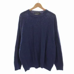 サルヴァトーレフェラガモ Salvatore Ferragamo セーター ニット クルーネック リネン コットン 長袖 XL 青 ブルー /YMのサムネイル