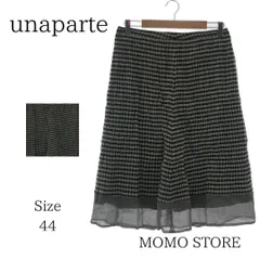 unaparte ウナパルテ スカート 膝丈 フリル フレア カジュアル オシャレ レディース 千鳥格子柄 44 絹 日本製