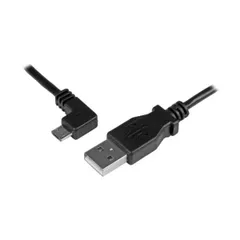 （まとめ） StarTech.com Micro USB L型左向きケーブル 0.5m Type A（オス）-Micro B（オス）充電＆同期用 ブラック USBAUB50CMLA 1本 【×5セット】