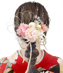 【新着商品】振袖 着物 かすみ草 卒業式 七五三 浴衣 ドライフラワー 袴 結婚式用 造花飾り 髪飾り【11色展開】 ヘアアクセサリー 和玉 赤 成人式 ゴールド 水引 ヘッドパーツ [JZOON] 手作り 専用ケース付き A5001