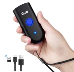 Tera バーコードリーダー 小型 レーザー 1次元 Bluetooth ワイヤレス 2.4G 有線 無線 時間スタンプ