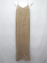 ◇ ⊂ CIAOPANIC TYPY 綿麻　配色ステッチ ロング キャミ　ワンピース サイズONE ベージュ レディース P  【1410160012208】