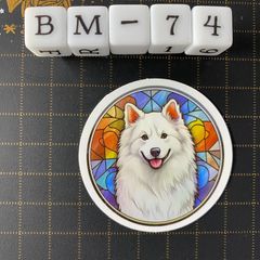 방수 스티커 사모예드 개 스테인드 글라스 풍 BM-74