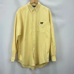 Ralph Lauren 90年代 BLAKE 胸ロゴ 犬 刺繍 ポケット 長袖ボタンダウンシャツ サイズⅬ 07101203 872 難あり