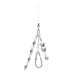 iFace Phone チャーム ストラップ (シルバー/カペラスター/ストレート)【 ビーズ ストラップ スマホ 携帯ストラップ 】