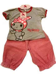 キッズ 子ども服 女の子 女児半袖 マイメロディ パジャマ上下セット グレー 100㎝ 110㎝ 120cm 13822313
