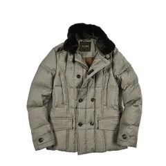 MOORER ムーレー / SIRO-L ダウンコート ダブルブレスト 秋冬 アウター ヴァージンウール カシミヤ ベージュ イタリア製 420394のサムネイル