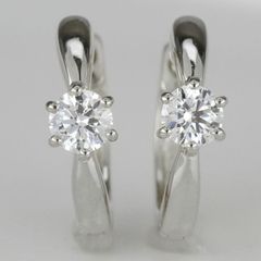 スタージュエリー ダイヤモンド オープン フープ プラチナ ピアス 0.36 
