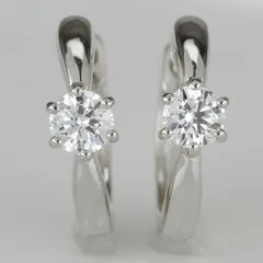 ピアス ダイヤモンド フープ レディース ダイヤ 中折れ シンプル 一粒 ひと粒 k10 10k ゴールド 0.2カラット 30日以内に発送