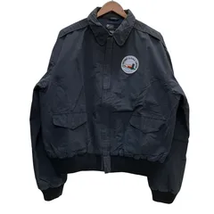 ラルフローレン POLO RALPH LAUREN 90's Cotton Nylon print A-2 type jacket ジャケット ネイビー Lサイズ 201MT-3383 VB