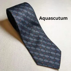 2:ネクタイ Aquascutum 8.5㎝ ネイビー B 085 ◆