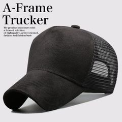 【深め/美シルエット】メッシュキャップ キャップ 帽子 メンズ レディース スエード風 野球帽 A-Frame Trucker 7986674 (J)