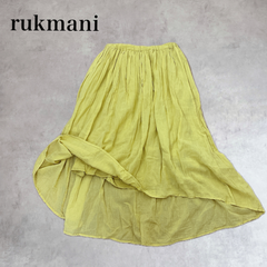 rukmani アシンメトリー　後ろ長め　ふわっと広がる　ロングスカート　コットン　レーヨン