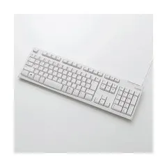 エレコム EU RoHS指令準拠 USB/PS2接続スタンダードキーボード/メンブレン式/108キー/1000万回高耐久/ホワイト TK-FCM064WH/RS