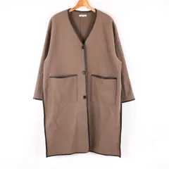 ナチュラルクチュール ノーカラーコート パイピング アウター ライナー欠品 レディース ﾌﾘｰサイズ ベージュ NATURAL COUTURE 【中古】