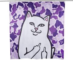 リップンディップRIPNDIP シャワーカーテン　Lord Nermal Shower Curtain (Purple Camo) カモフラ　パープル　リップンディップ