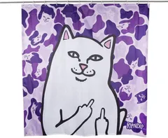 リップンディップRIPNDIP シャワーカーテン　Lord Nermal Shower Curtain (Purple Camo) カモフラ　パープル　リップンディップ