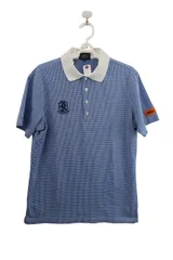 【美品】PEARLY GATES(パーリーゲイツ) ポロシャツ 青白 メンズ 5 053-1160403 ゴルフウェア 2507-0091 中古