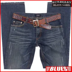 BURBERRY BLACK LABE 廃盤 バーバリーブラックレーベル ジーンズ デニム W32 メンズ 73 スタッズ ノバチェック ダメージ加工 バーバリー_ウエスト78cmから82cm一覧←SEULB屋着古← HS194