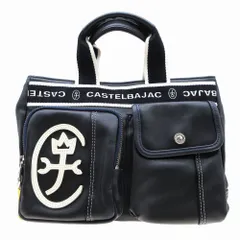 CASTELBAJAC カステルバジャック バッグ ハンドバッグ ロゴ キャンバス フェイクレザー カバン 鞄 ブラック 黒 レディース 【中古】