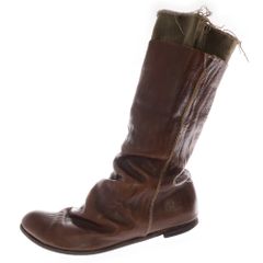 MIHARA YASUHIRO (ミハラヤスヒロ) 初期 レザーレイヤード ロングブーツ ブラウン