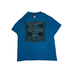 【D239】HARLEY-DAVIDSON MOTOR CYCLES T-shirt Blue Large  /ハーレーダビッドソン 半袖Tシャツ 青 ターコイズブルー Lサイズ