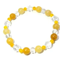 1606-br015 天然石 パワーストーン ブレスレット イエロージェイド  【AFP】