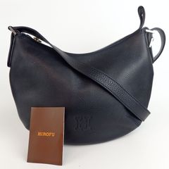 【HIROFU】ヒロフ 肩掛けショルダーバッグ ブルー シルバー金具 レザー レディース【中古】6-5  41153