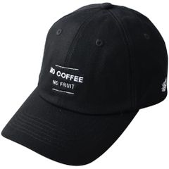 [フルーツオブザルーム] NO COFFEE FUK.JAPAN ノーコーヒー 福岡 コラボ コットン ローキャップ ポロ 6パネル キャップ 帽子 キャップ メンズ レディース (Free Size, Bタイプ(ブラック))