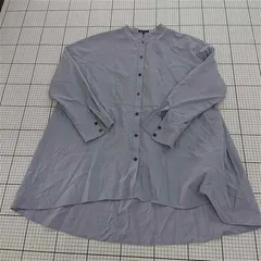 ◇ Θ INDIVI インディヴィ バンドカラー 長袖 シャツ ブラウス サイズ38 ブルーグレー系 レディース E  【1508260062886】