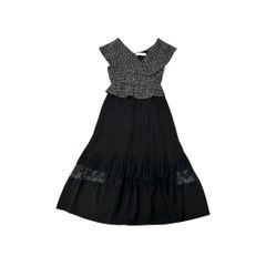 Her lip to（ハーリップトゥ） Siena Big Collar Pleated Dress（シエナ　ビッグカラープリンテッドドレス）　ツイード　ワンピース　2023AW M