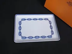 新品■HERMES エルメス シェーヌダンクル スクエア プレート ブルー 楽天市場】セール HERMES エルメス シェーヌダンクル トレイ