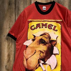 BJKD リンガー Tシャツ ビンテージ 古着 白 黒 キャメル CAMEL ラクダ タバコ 煙草 Lサイズ 2503  2980 p10