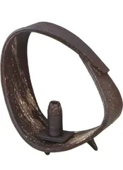 【OKG19】 信楽焼 花器 刷毛目楕円卓飾り（一輪差し付）