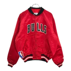 80年代 USA製 STARTER スターター NBA シカゴ・ブルズ スタジアムジャケット プロチーム バスケ レッド(メンズ L)中古 古着 V0577