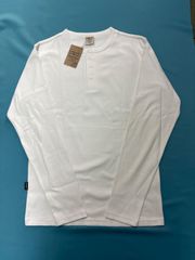 リピート高！『AVIREX』リブデイリーヘンリーネック長袖Tシャツホワイト L