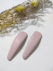 フェイクレザーパッチンピン　ピンク　2本セット　ハンドメイド