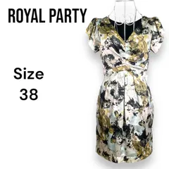 ROYAL PARTY　ロイヤルパーティー　プリント　シフォン　Vネック　ミニ　タイト　ワンピース