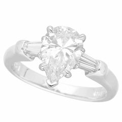 HARRY WINSTON ハリーウィンストン ペアシェイプ ダイヤモンド(1.21ct E-VVS1)クラシック リング PT950 プラチナ 日本サイズ約8号 #48 HW GIA鑑定書【送料無料】指輪 ソリティア【中古】23560901